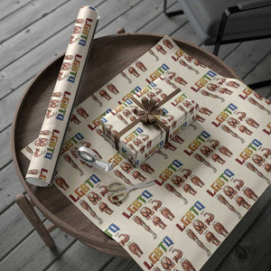 LGBTQ Acronym Funny Fitness Gym Rainbow Muscle Graphic Wrapping Paper Roll Legs Glutes Biceps Triceps Quads TS02 Beige Print Your Wear
