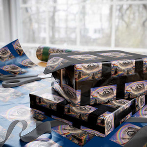 LGBTQ Pride Raccoon Rainbow Flag Wrapping Paper Roll Two Raccoons Howling to The Rainbow