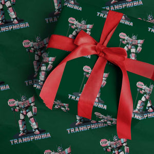 LGBTQ Trans Wrapping Paper Roll Stop Transphobia Trans Rights Social Justice TS10 Green Print Your Wear