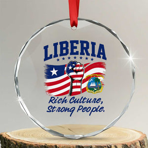 Liberia Rich Culture Strong People Patriotic Crystal Glass Ornament Liberian Flag Fist Coat Of Arms Heritage Pride