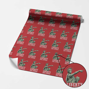 Liberty Has Spoken Pointing Statue Parody Wrapping Paper Roll Funny Sarcastic Basketball Sports Viral Meme Americana TS02 Red Print Your Wear