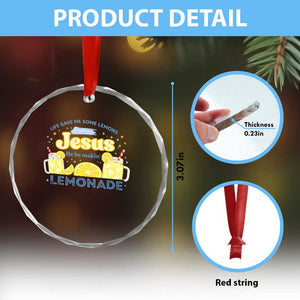 Life Gave Me Some Lemons Crystal Glass Ornament Funny Lemonade Jesus Christian TS10 Print Your Wear