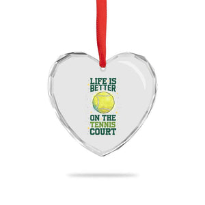Life Is Better On The Court Heart Crystal Glass Ornament Tennis Lover Gift TS12 Print Your Wear