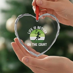 Life Is Better On The Court Heart Crystal Glass Ornament Vintage Retro Tennis Girl Gift TS12 Print Your Wear