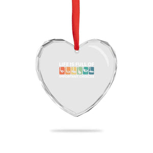 Life is Full of Important Choices Heart Crystal Glass Ornament Funny Retro Golfing Clubs Golf Lover Gift TS10 Print Your Wear