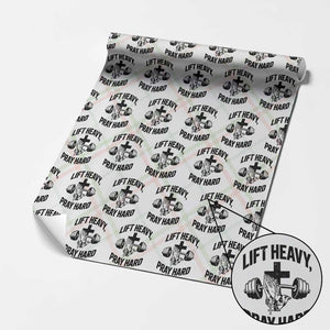 Lift Heavy Pray Hard Wrapping Paper Roll Christian Workout Jesus Gym Lifting TS11 Christmas Plaid Print Your Wear