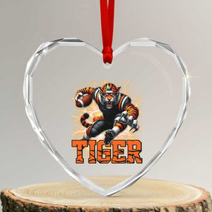 Lightning Tiger Lover Heart Crystal Glass Ornament Sport Lover Gift TS12 Transparent Glass 3'' Heart Print Your Wear