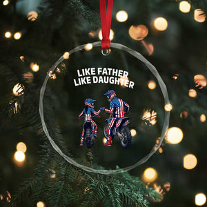 Like Father Daughter Dirt Bike Crystal Glass Ornament Cute Matching Motocross Gift Father's Day TS14 Print Your Wear
