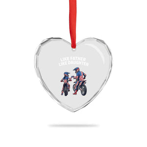 Like Father Daughter Dirt Bike Heart Crystal Glass Ornament Cute Matching Motocross Gift Father's Day TS14 Print Your Wear