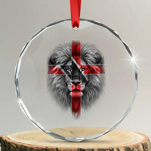 Lion of Judah Cross Trinidadian Flag Crystal Glass Ornament Christian Faith Trini Trinidad And Tobago Pride