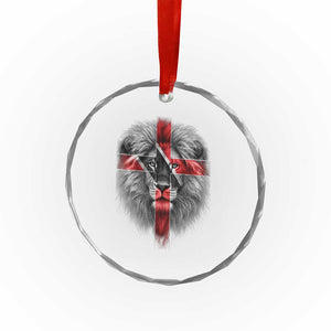 Lion of Judah Cross Trinidadian Flag Crystal Glass Ornament Christian Faith Trini Trinidad And Tobago Pride