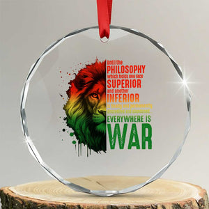 Lion of Judah Crystal Glass Ornament Rasta Haile Selassie War Speech Jah Bless TS10 Transparent Glass 3'' Circle Print Your Wear