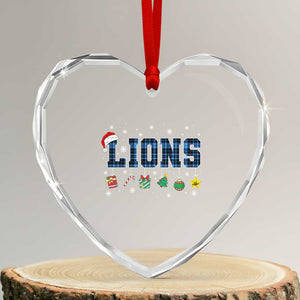 LF Christmas Heart Crystal Glass Ornament Blue Plaid DFL Fans Xmas Pajamas TS10 Transparent Glass 3'' Heart Print Your Wear