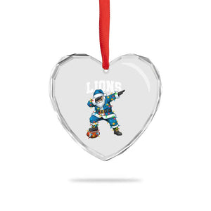 LF Christmas Heart Crystal Glass Ornament Funny Dabbing Santa Football Lovers Game Day TS10 Print Your Wear