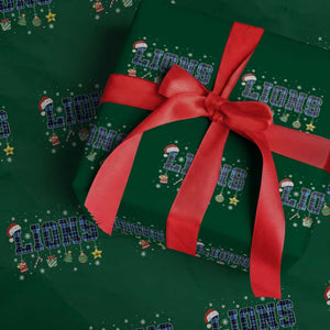 LF Christmas Wrapping Paper Roll Blue Plaid DFL Fans Xmas Pajamas TS10 Green Print Your Wear