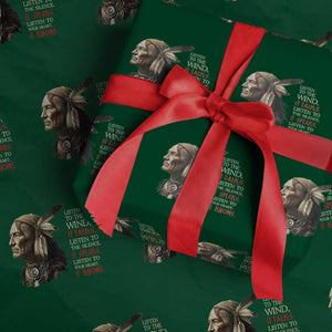 Listen To The Wind Listen To The Silence Wrapping Paper Roll Native American Wisdom