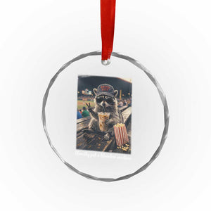 Literally Just A Bleacher Creature Funny Raccoon Baseball Graphic Crystal Glass Ornament Cool Game Day Fan Gift TS02 Print Your Wear