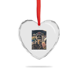 Literally Just A Bleacher Creature Funny Raccoon Baseball Graphic Heart Crystal Glass Ornament Cool Game Day Fan Gift TS02 Print Your Wear