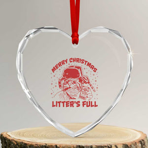 Litters Full Heart Crystal Glass Ornament Funny Cat Christmas Vacation TS10 Transparent Glass 3'' Heart Print Your Wear