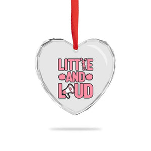 Little And Loud Quote Heart Crystal Glass Ornament Cheerleader Girl Sports Gift TS12 Print Your Wear
