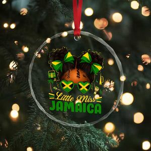 Little Miss Jamaica Crystal Glass Ornament Proud Jamaican Afro Black Girls Jamaica Flag Pride TS10 Print Your Wear