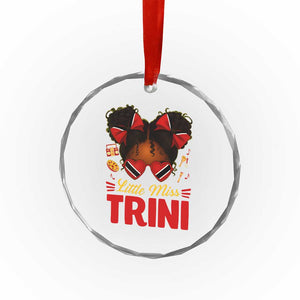 Little Miss Trinidad And Tobago Crystal Glass Ornament Afro Black Messy Bun Girl Trini Flag Bow TS10 Print Your Wear