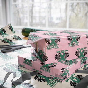 Liver Cancer Awareness Memorial Gift Wrapping Paper Roll My Hero Is Now My Angel