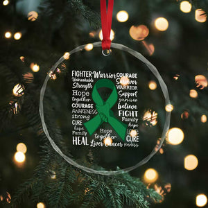 Liver Cancer Support Gift Crystal Glass Ornament Fearless Unbreakable Warrior Hope
