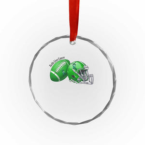 Liver Cancer Support Gift Crystal Glass Ornament October Tackle Cancer Football