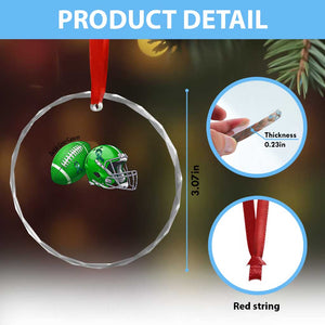 Liver Cancer Support Gift Crystal Glass Ornament October Tackle Cancer Football