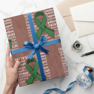 Liver Cancer Support Gift Wrapping Paper Roll Fearless Unbreakable Warrior Hope