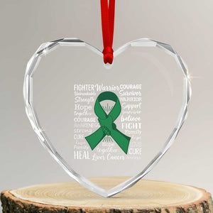 Liver Cancer Support Gift Heart Crystal Glass Ornament Fearless Unbreakable Warrior Hope