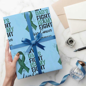 Liver Cancer Support Warrior Gift Wrapping Paper Roll My Dad Fight My Fight