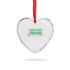 Liver Cancer Warrior Heart Crystal Glass Ornament Never Stop Fighting Support Gift