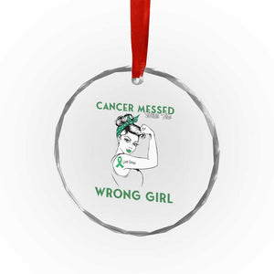 Liver Cancer Warrior Unbreakable Gift Crystal Glass Ornament Cancer Messed With The Wrong Girl