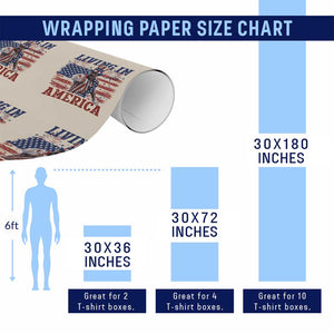Living In America Funny Patriotic Heavyweight Boxer Wrapping Paper Roll Vintage Distressed Flag Uncle Sam Hat Boxing Champion