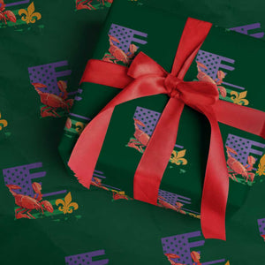 Louisiana Wrapping Paper Roll Louisiana New Orleans Party Custume Beads TS10 Green Print Your Wear