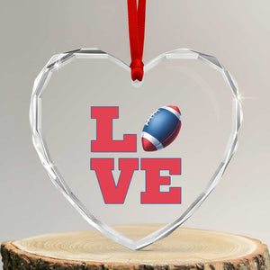 Love Football Fan Supporter Heart Crystal Glass Ornament Gift For Game Day Lovers TS12 Transparent Glass 3'' Heart Print Your Wear