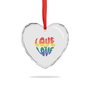 Love Is Love LGBTQ Pride Heart Crystal Glass Ornament Rainbow Flag Community TS12 Print Your Wear