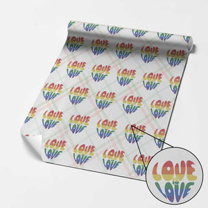 Love Is Love LGBTQ Pride Wrapping Paper Roll Rainbow Flag Community TS12 Christmas Plaid Print Your Wear