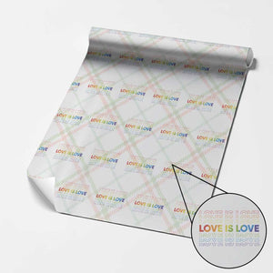 Love Is Love Rainbow Typography Wrapping Paper Roll LGBTQ Support Gift TS12 Christmas Plaid Print Your Wear