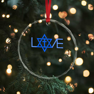 Love Jewish Messianic Cross Star Of David Crystal Glass Ornament TS11 Print Your Wear