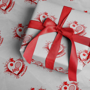 Love Means Nothing To A Tennis Player Wrapping Paper Roll Valentines Day Gift TS12 White Print Your Wear