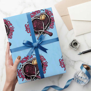 Love Means Nothing Wrapping Paper Roll Tennis Lovers TS12 Light Blue Print Your Wear