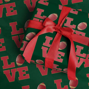 Love Midwest Football Wrapping Paper Roll Gift For Football Fans TS12 Green Print Your Wear