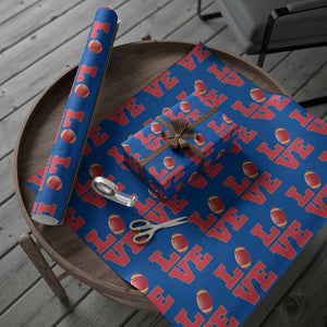 Love Midwest Football Wrapping Paper Roll Gift For Football Fans TS12 Blue Print Your Wear