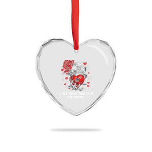 Love Runs Through My Bones Heart Crystal Glass Ornament Funny Skeleton Soccer Gift TS12 Print Your Wear