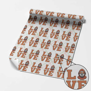 Love Vintage Cool Bulldog Wrapping Paper Roll Game Day Dog Lover TS12 Christmas Plaid Print Your Wear