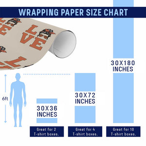 Love Vintage Cool Pun Girl Wrapping Paper Roll Game Day Gift TS12 Print Your Wear