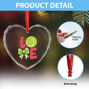 Love With A Tennis Ball Heart Crystal Glass Ornament Valentines Day Gift TS12 Print Your Wear